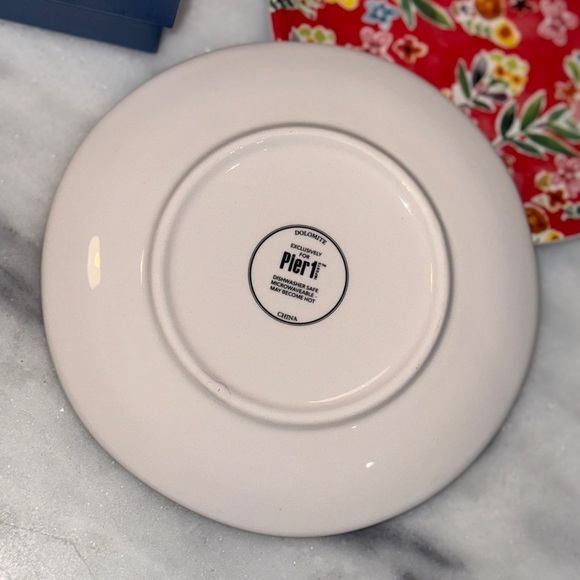 Pier 1 Imports Set of 4 Floral with Ladybugs 6.2”Appetizer Plates New Not Used - Picture 7 of 8